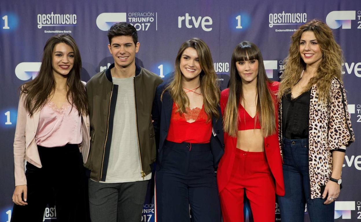 Ana Guerra, Alfred García, Amaia Romero, Aitana Ocaña y Miriam Rodríguez, concursantes de Operación Triunfo. 