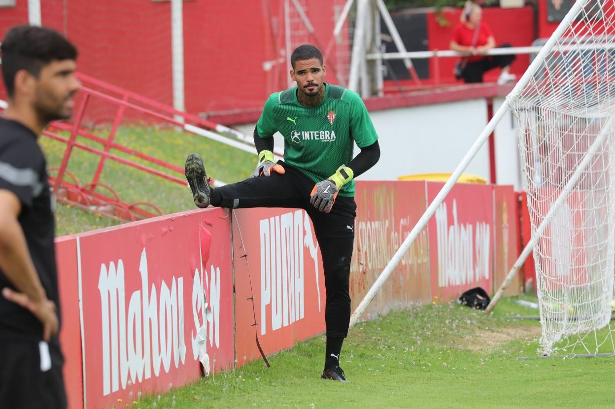 Christian Joel, en un entrenamiento reciente. 