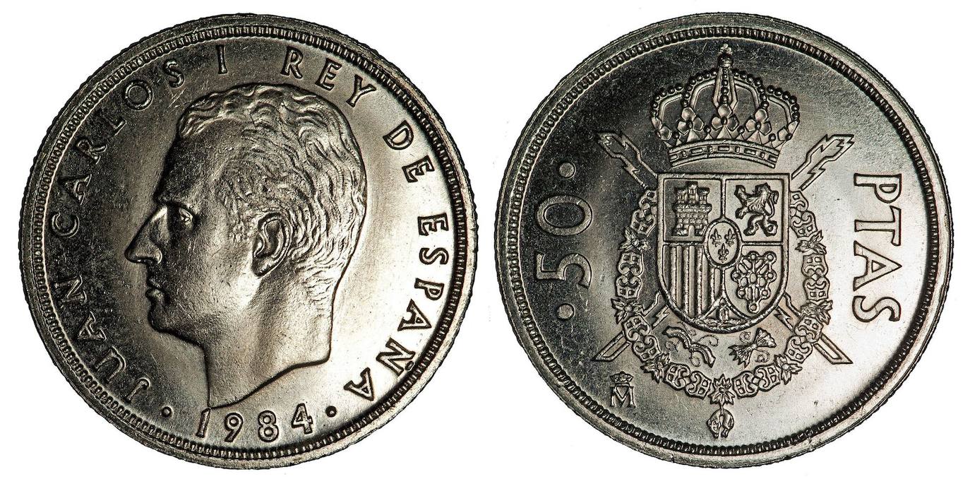 Imagen de archivo de una moneda de 50 pesetas (1984)