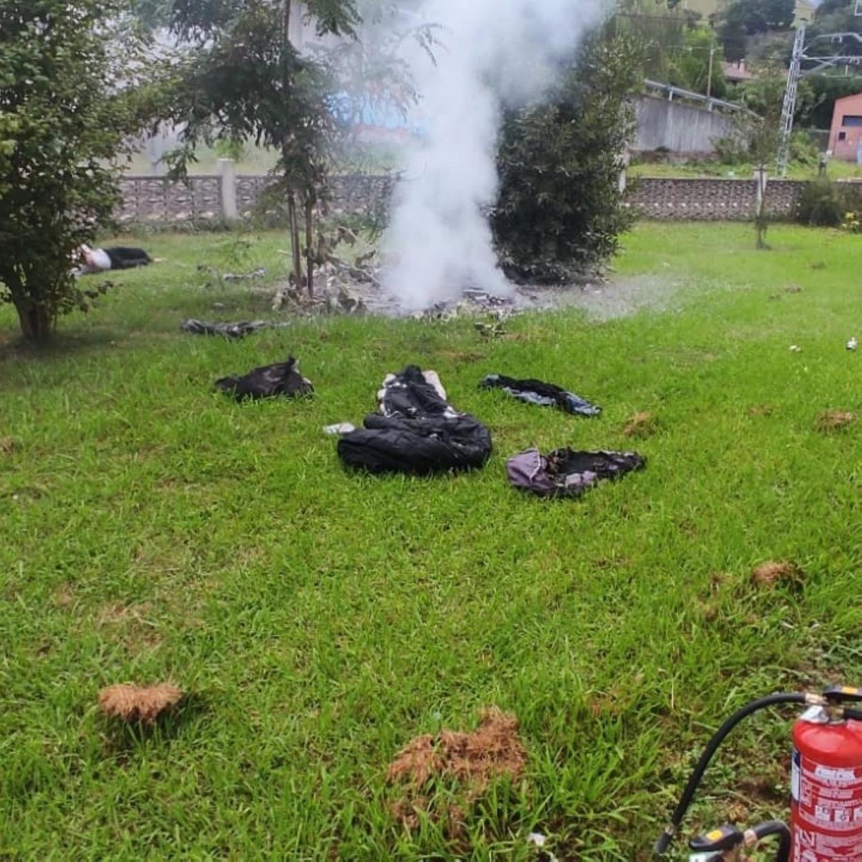 Incendio que afectó a la tienda. 