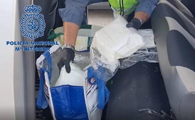 Registro del vehículo donde se incautaron los veinte kilos de droga