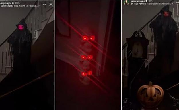 Decoración del interior de la mansión de Georgina y Ronaldo para Halloween.