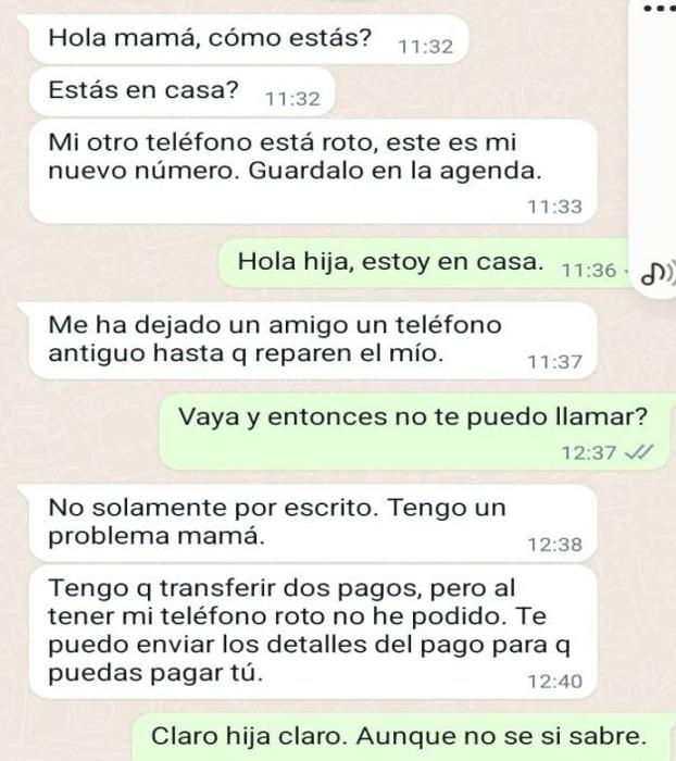 Los delincuentes se hacen pasar por los hijos de las víctimas para pedirles dinero. 