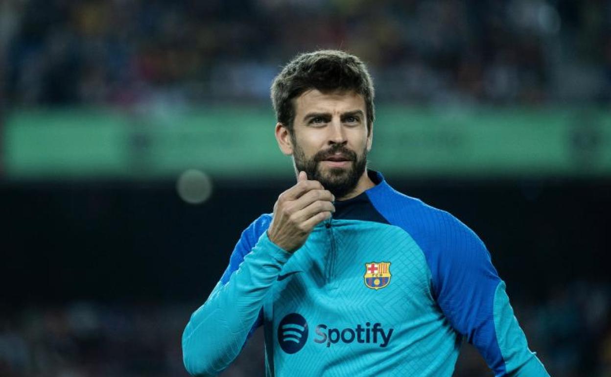 Gerard Piqué, durante un entrenamiento con el Barça. 