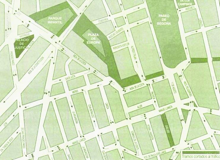 Cambios de sentido y tramos cortados al tráfico por las obras. 