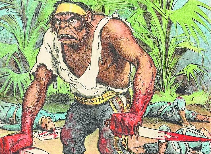 Viñeta 'yanki' criticando el papel del ejército español en Cuba.