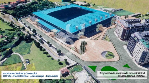Una infografía con los nuevos accesos al estadio Carlos Tartiere.