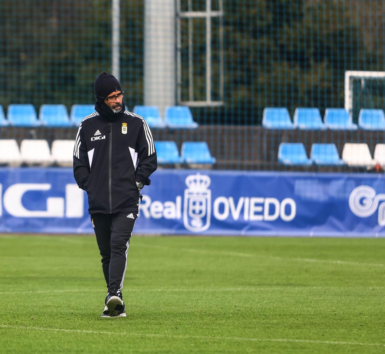 Álvaro Cervera, en un entrenamiento en El Requexón.