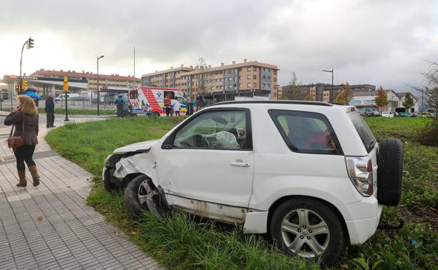 Estado en el que quedó el coche tras el accidente.