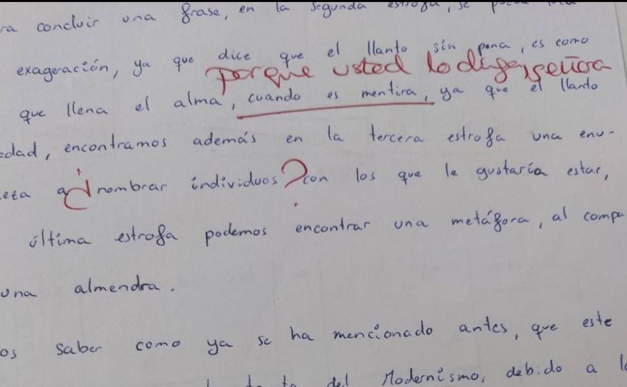 Un profesor arrasa con su respuesta a una alumna en un examen: «Porque usted lo diga, señora»