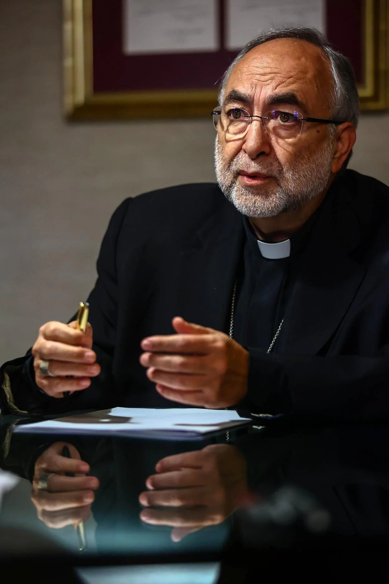 El arzobispo, durante la entrevista con EL COMERCIO. 