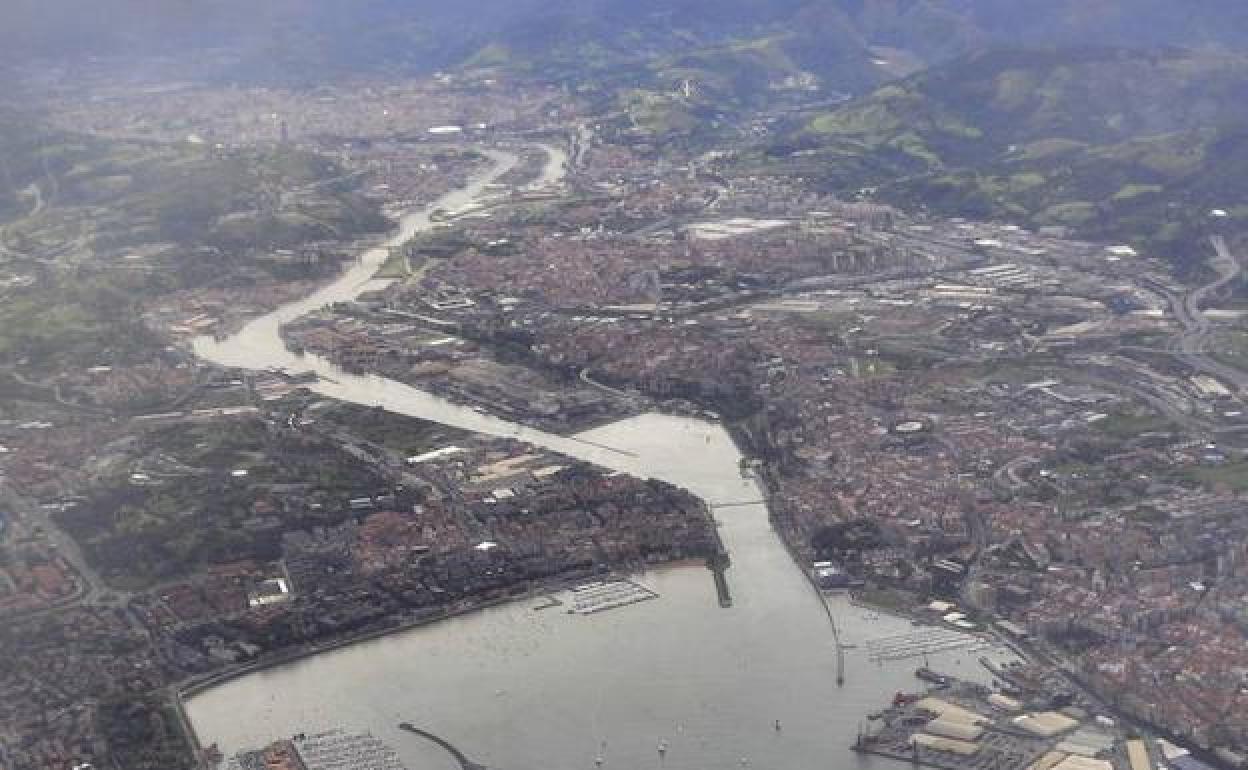 Imagen aérea de la desembocadura de la ría