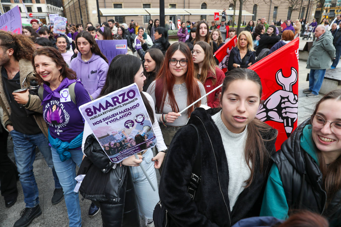 Grito de «libertad» por todas las mujeres en la protesta estudiantil