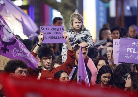 Los más pequeños también se unieron a la protesta.