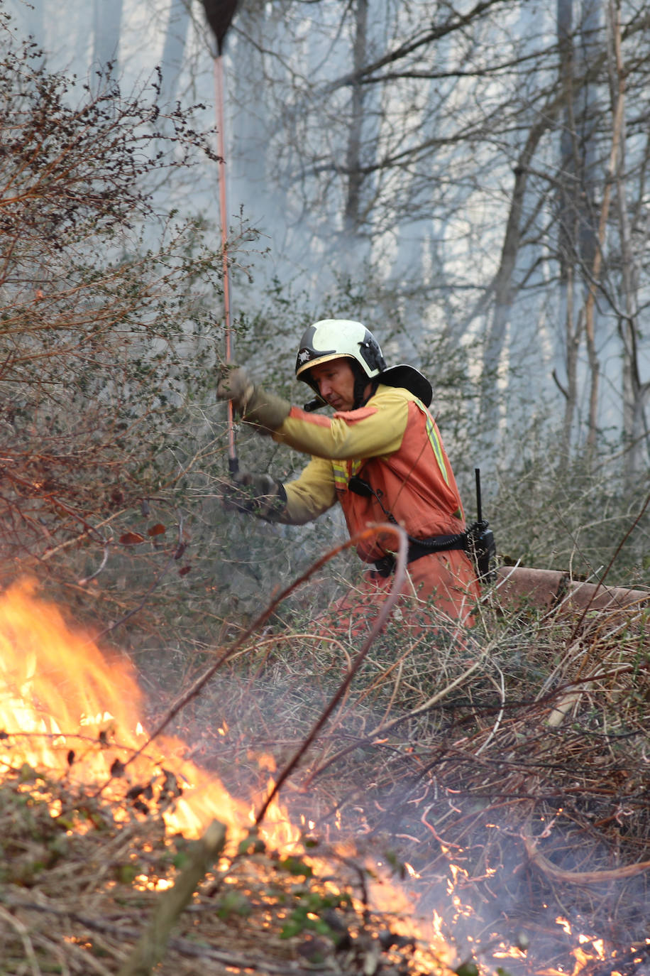 Lucha contra el fuego en Asturias