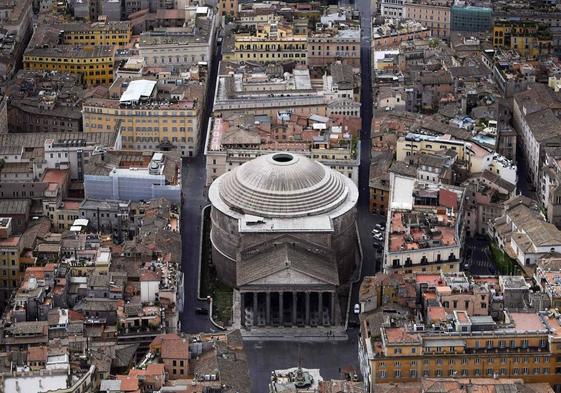 Vista aérea del Panteón de Roma.