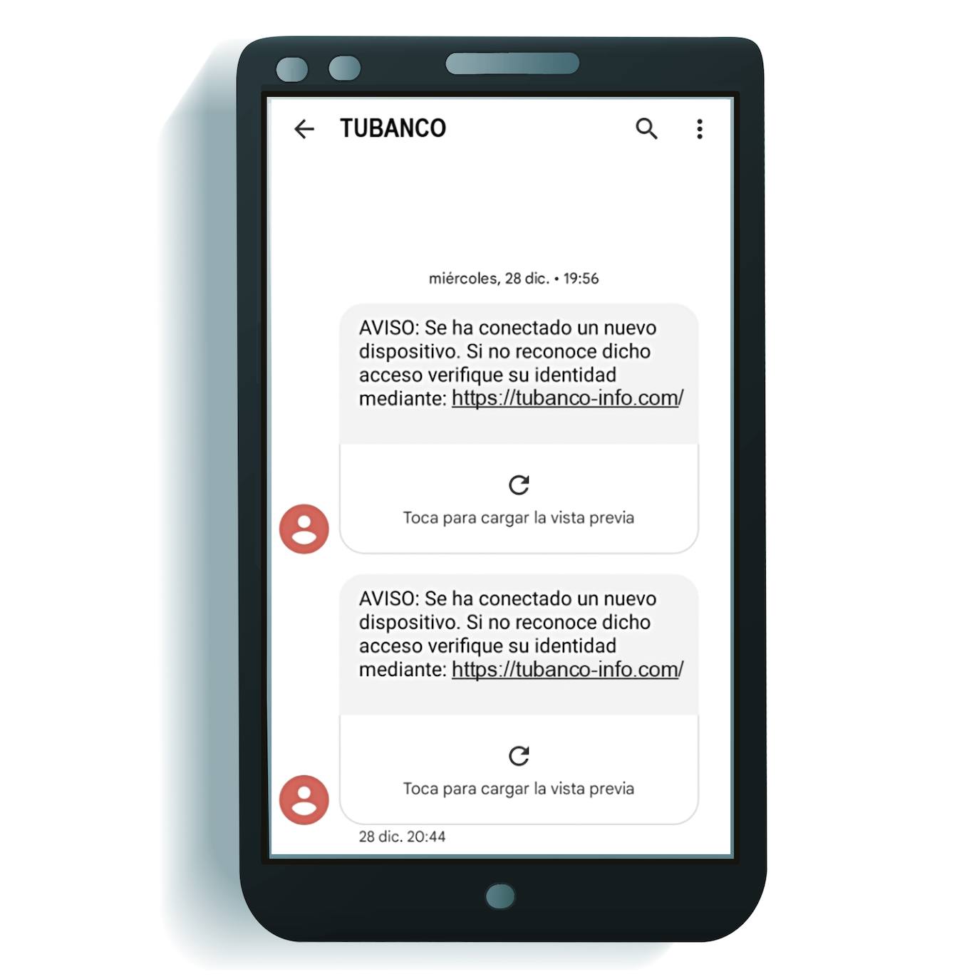 ESTAFA BANCARIA. Los ciberdelincuentes envían SMS ('smishing') y mails ('phishing') que suplantan a los bancos, informando de un supuesto problema, con el objetivo de que sus clientes pinchen en el enlace que envían y les proporcionen las claves para acceder a sus cuentas. «Pero ahora hay una nueva modalidad todavía más sofisticada llamada 'spoofing', que consiste en enviar mensajes de texto o realizar llamadas suplantando el número de teléfono asociado a su banco. En el último año, se ha disparado y el problema es que algunas entidades financieras no ponen suficientes barreras para evitarlo».