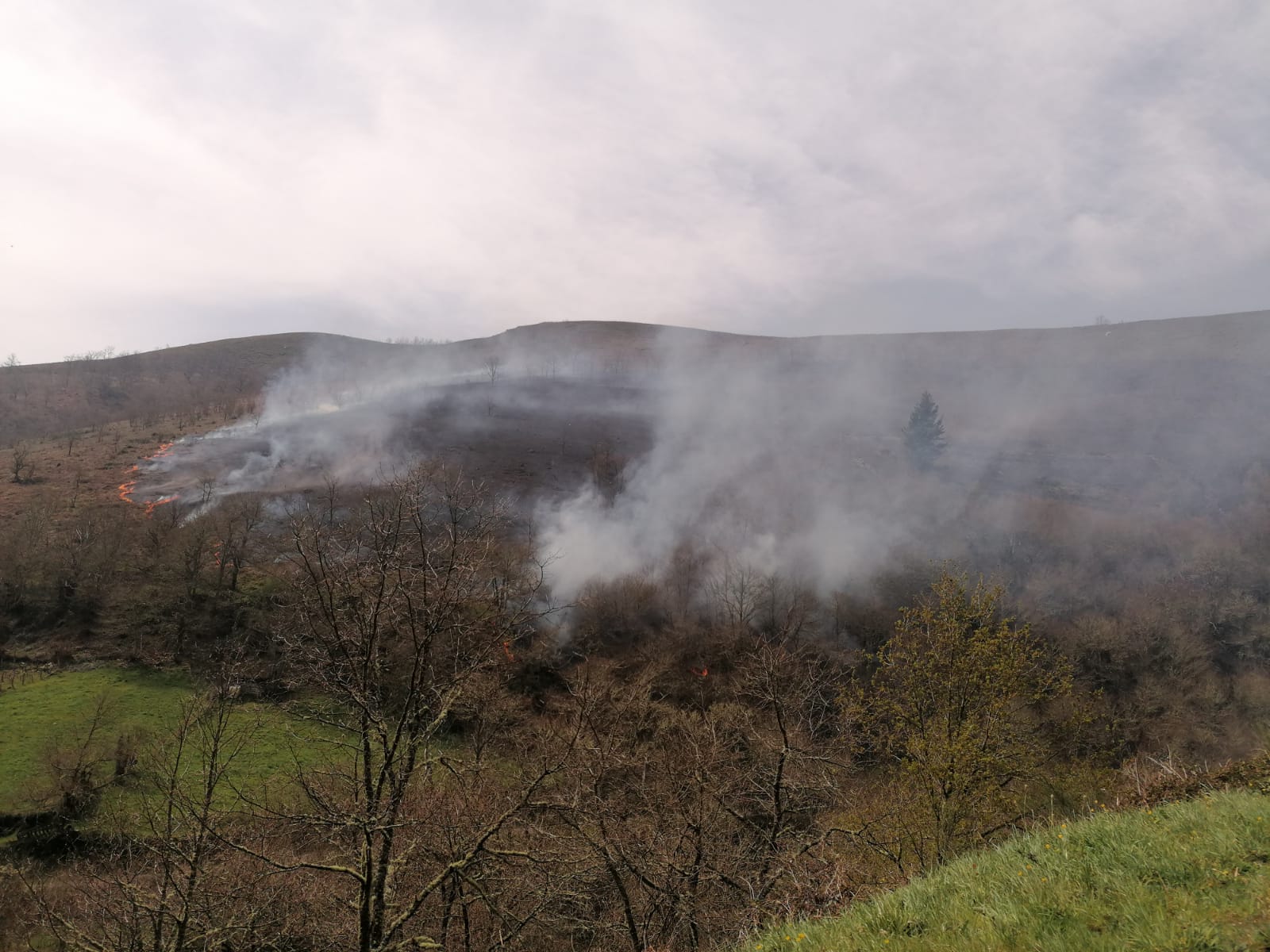 La dura lucha contra el fuego en Asturias