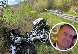 La moto del agente fallecido.