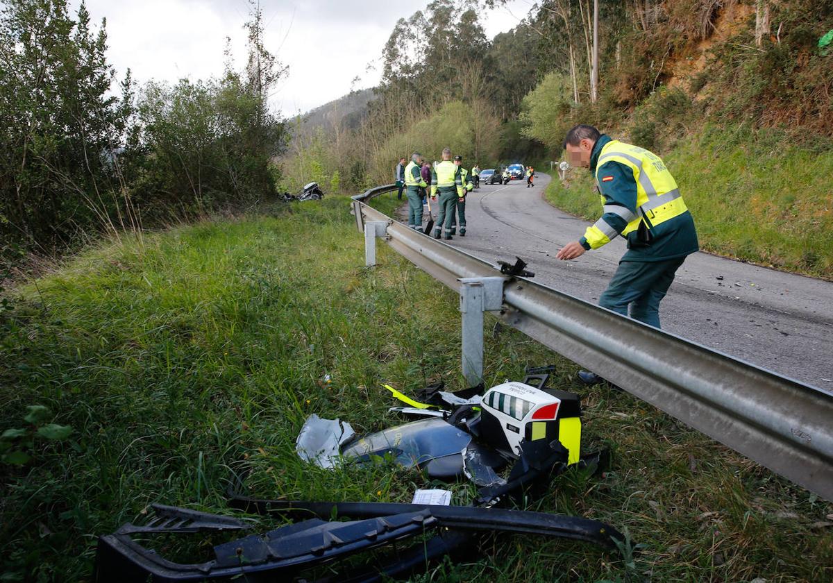 El vehículo robado con el que Yago Troncoso Labrador atropelló mortalmente a un guardia civil en Pravia.