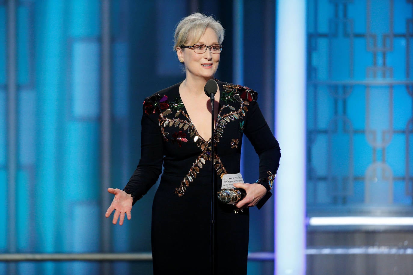 La actriz Meryl Streep recoge el premio Cecil B. DeMille a su trayectoria, en la gala de los Globos de Oro