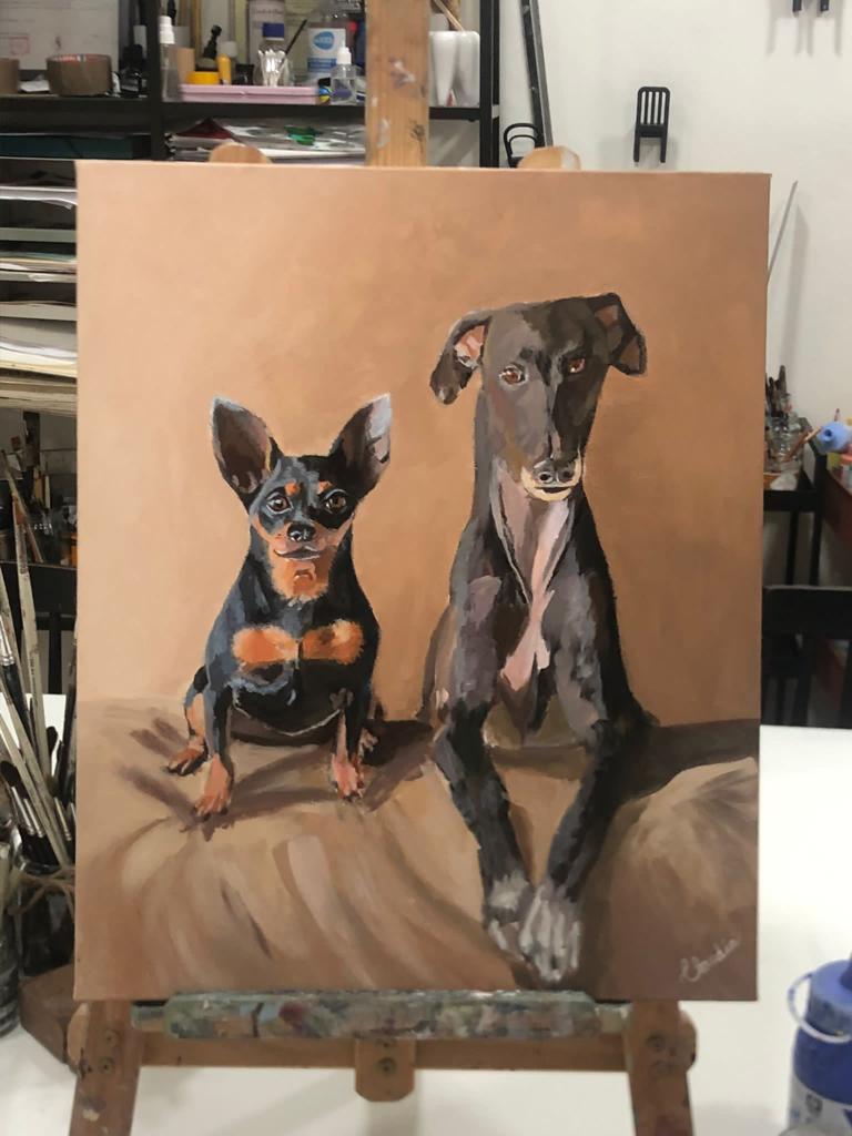 El último cuadro que pintó y que acabó hace escasos días.