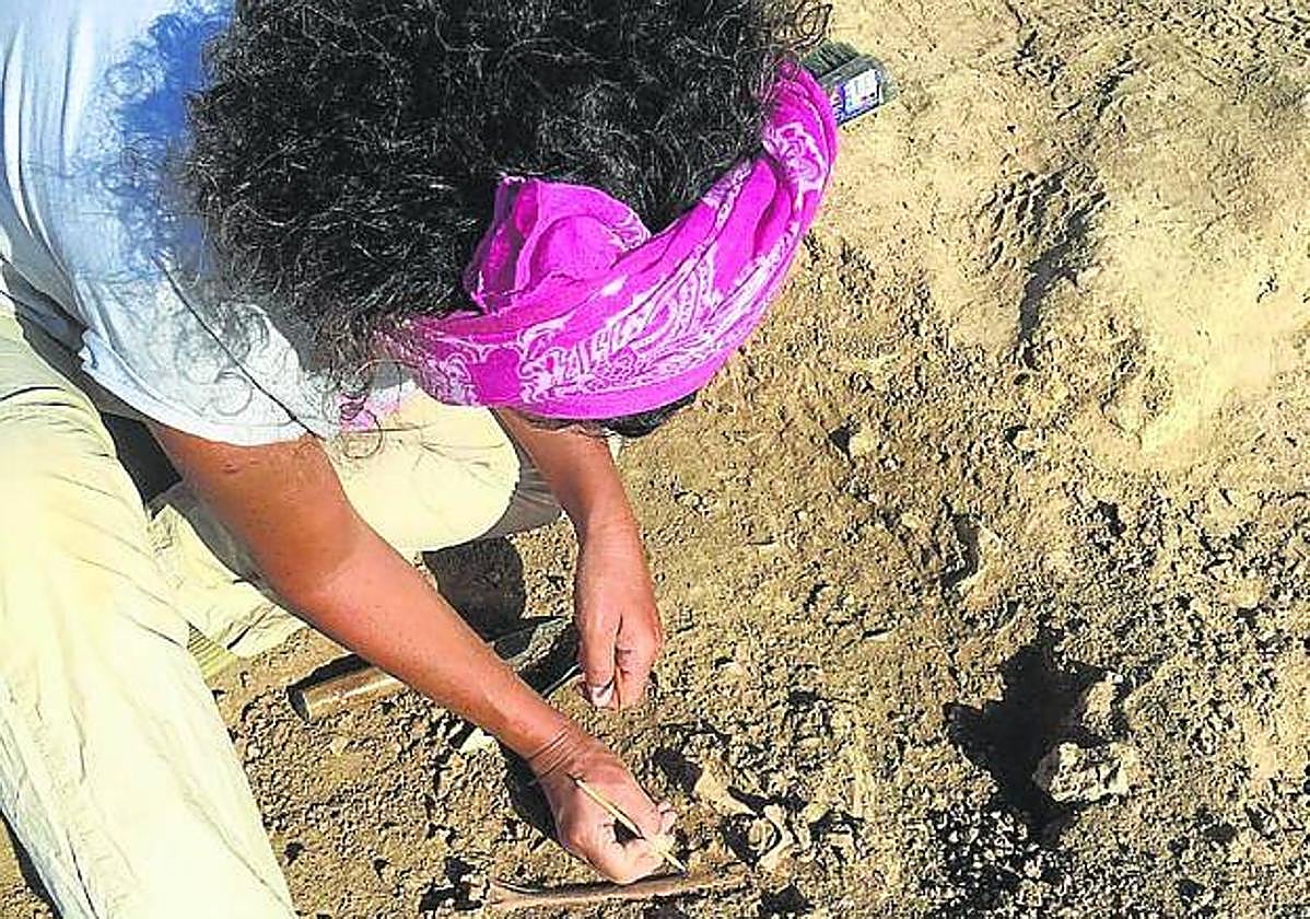 Marta Corrada, trabajando en Jordania.