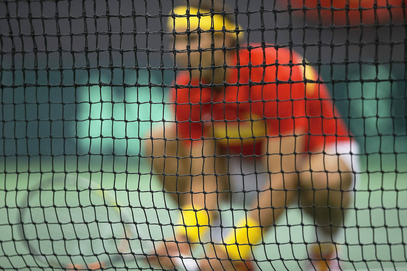 A través de la red, durante un partido de la Copa Davis de 2015, en Dinamarca. 