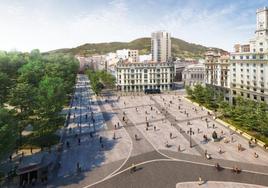 La transformación de la plaza de la Escandalera; estas son las propuestas de Foro (arriba a la izquierda), el PSOE (a la derecha) y la del PP (arriba).