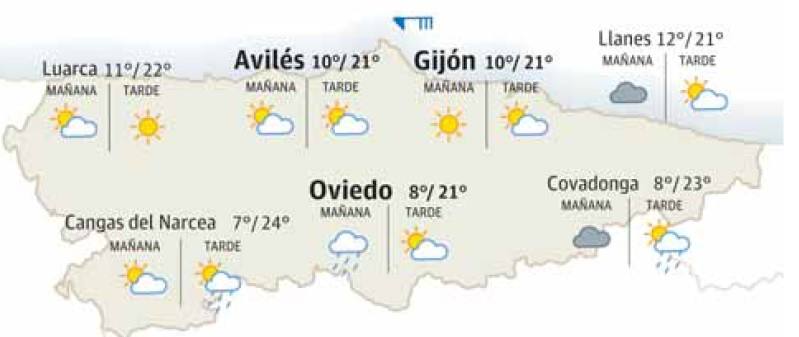 El tiempo en Asturias para el viernes 26 de mayo.