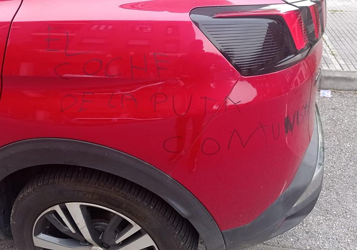 Estado en el que quedó el coche de la candidata de San Martín.