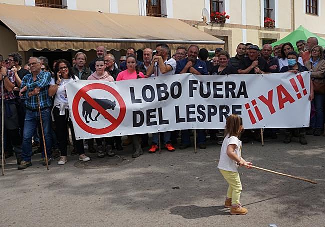 La protesta en la Feriona de Corao.