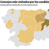 Una campaña de diez vueltas electorales a Asturias