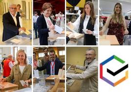 Los candidatos a la Alcaldía de Gijón ejercen su derechos al voto.