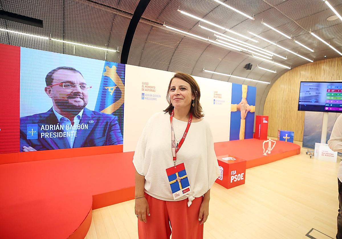 Adriana Lastra, el pasado domingo, en la sede de la FSA.