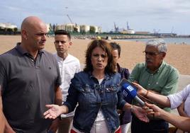 Adriana Lastra, esta mañana en Gijón.