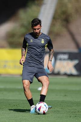 Joel del Pino en su etapa en el filial del Las Palmas.