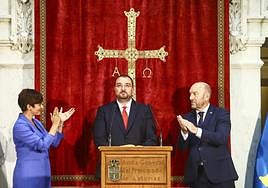 Adrián Barbón, al término de su discurso de toma de posesión como presidente del Principado.