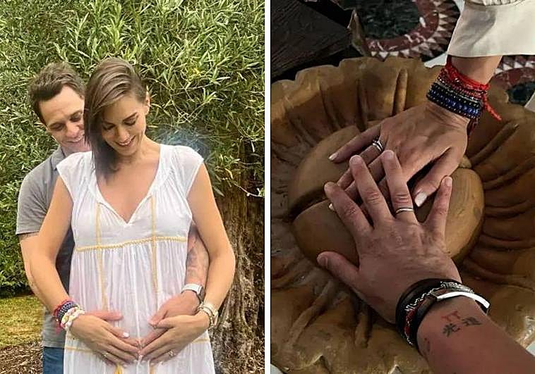 Imágenes publicadas por Christian Gálvez y Patricia Pardo en Instagram para anunciar que esperan su primer hijo.