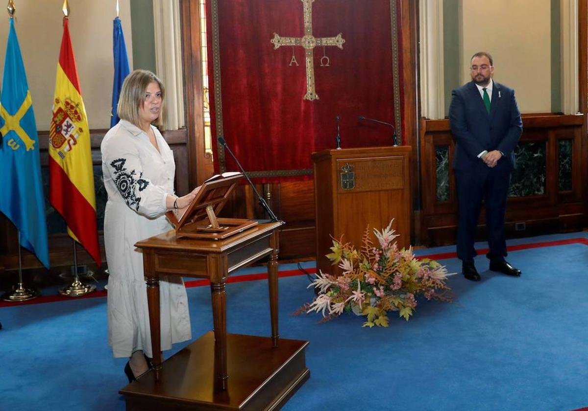 Gimena Llamedo toma posesión como vicepresidenta del Principado de Asturias.