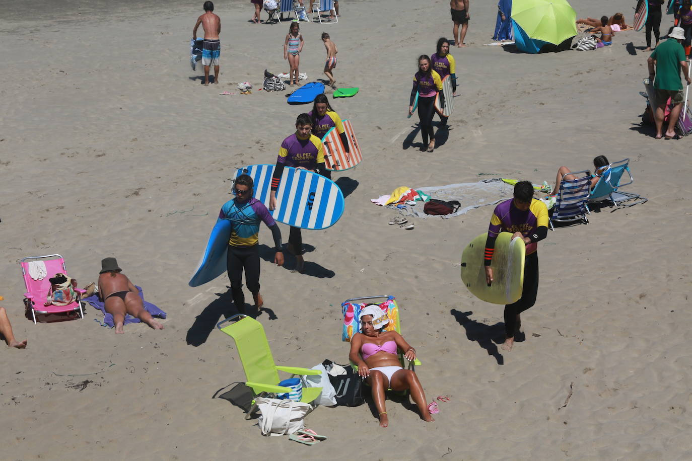 A remojo para combatir la ola de calor