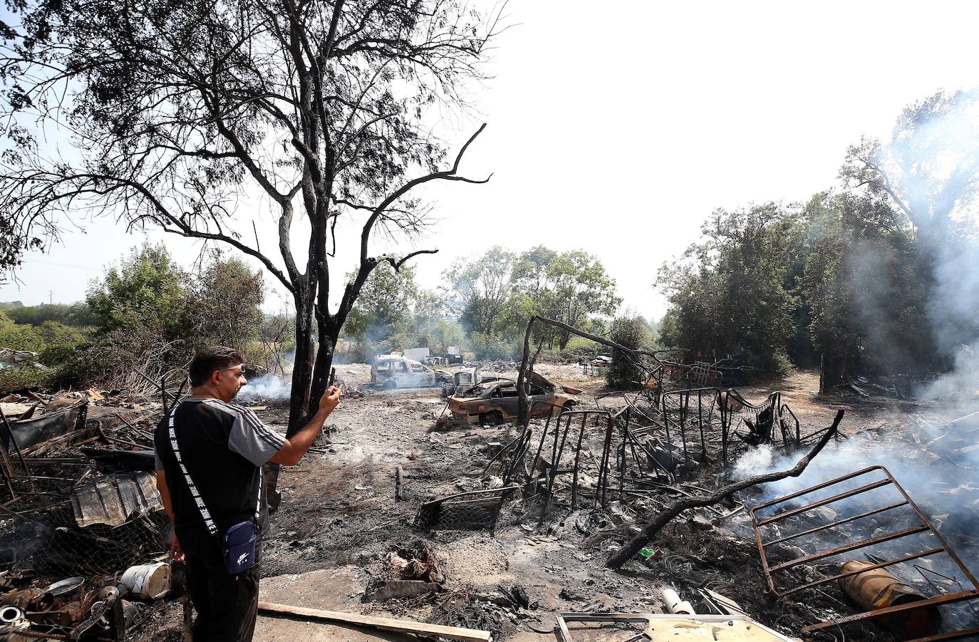 Así amaneció el poblado de Llanera tras el incendio