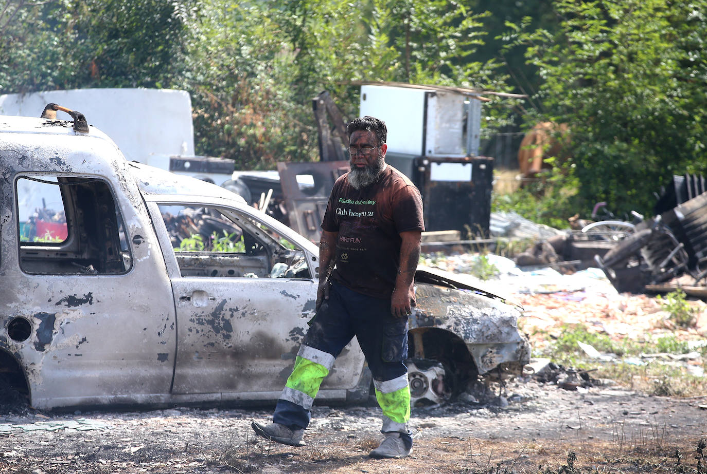 Así amaneció el poblado de Llanera tras el incendio