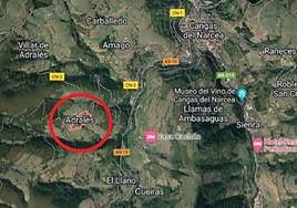 El accidente se produjo en la parroquia de Adralés.