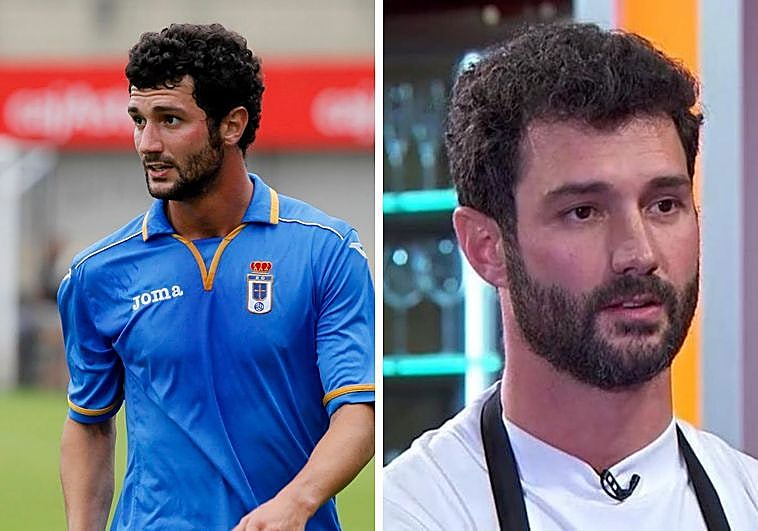 Eneko, durante su etapa en el Oviedo y en Masterchef.