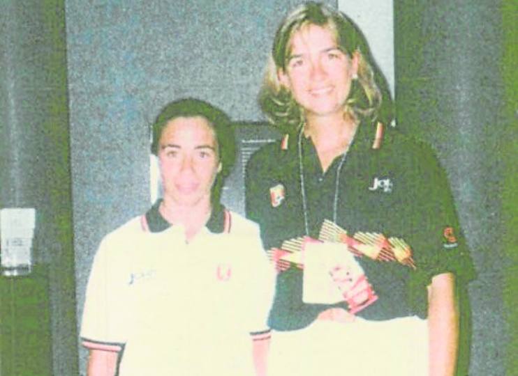 Begoña Blanco, con la infanta Cristina, en Atlanta 96.