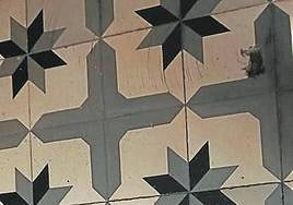 Las baldosas de la iglesia.