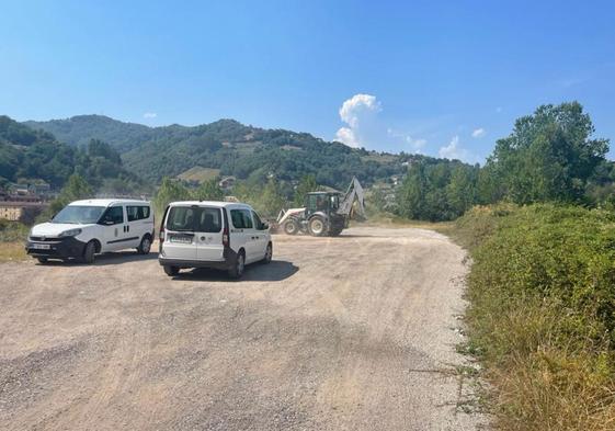 Primeros trabajos en la parcela que se convertirá en aparcamiento.