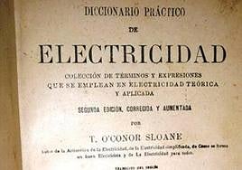 Primera página del 'Diccionario Práctico de Electricidad'.