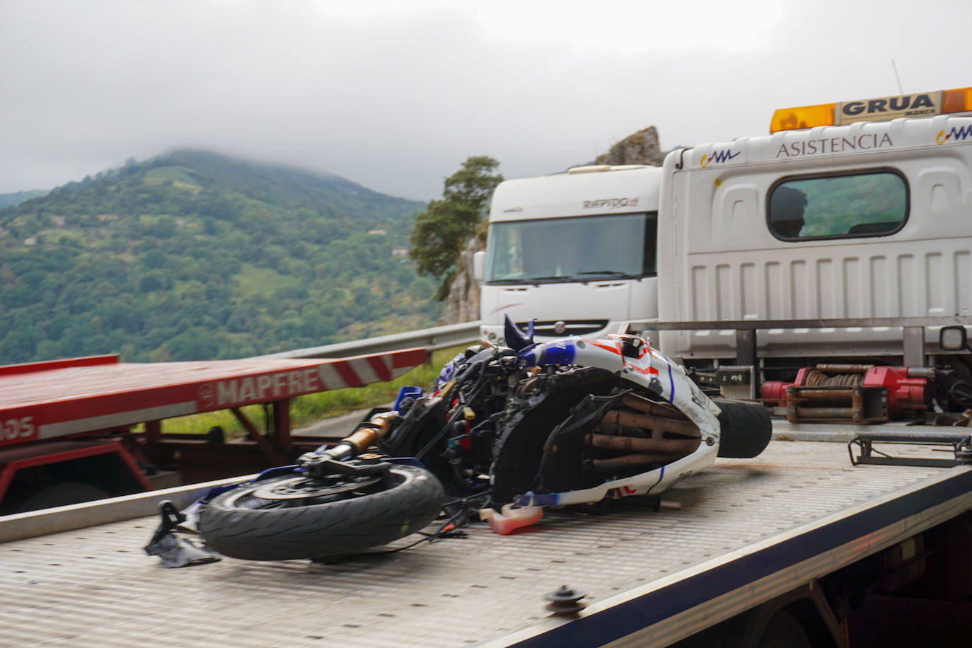 Accidente mortal de un motorista en Cabrales